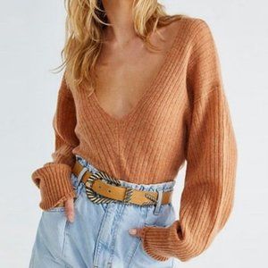 Free People Elias V Neck 100% Cashmere Sweater
